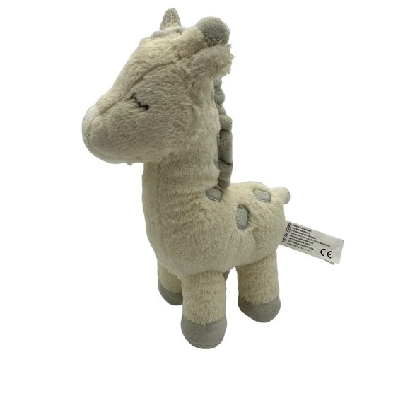 Kelly Toys Cream And Gray 14” Giraffe Plush With Rattle Baby Toy - Picture 2 of 7